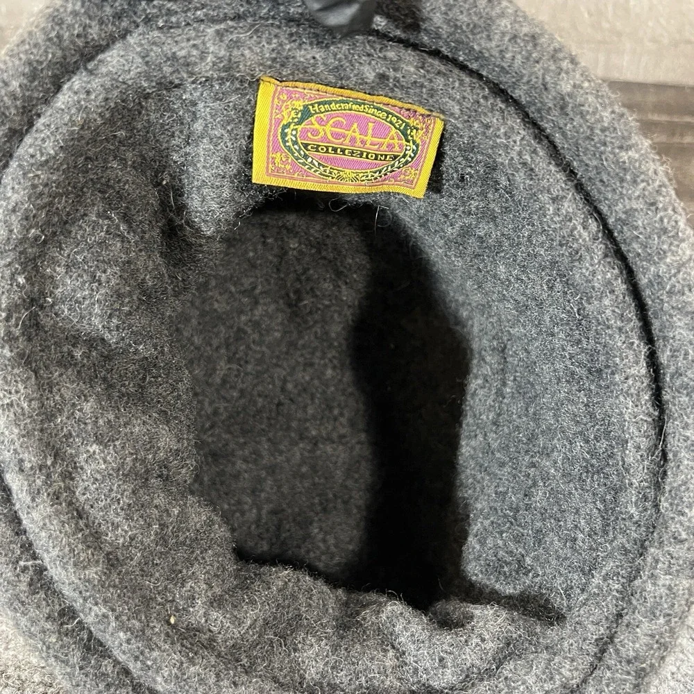 SCALA Collection Gray Wool/Lana Boiled Cloche Hat One Size